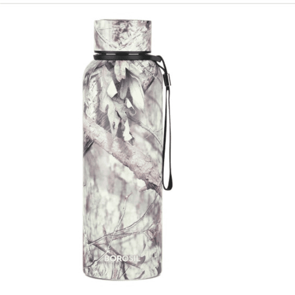 Borosil Hydra Trek 700 ml Stainless Steel Water Bottle   Double Wall Vacuum Insulated Flask  Black   20 Hours Hot   24 Hours Cold   Ideal for Personal   Corporate Gifting   1 Year Warranty