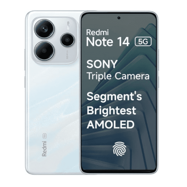 Redmi Note 14 5G  Mystique White    Global Debut MTK Dimensity 7025 Ultra   2100 nits Segment Brightest 120Hz AMOLED   50MP Sony LYT 600 OIS EIS Triple Camera