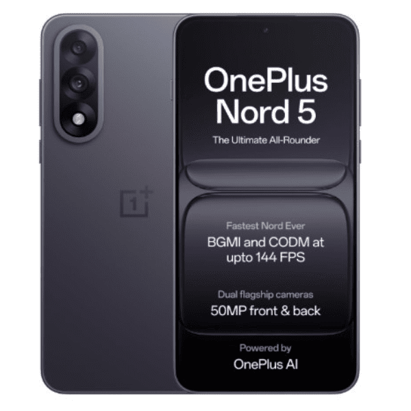 OnePlus Nord 5   Snapdragon 8s Gen 3   Stable 144FPS Gaming   Dual 50MP Flagship Camera   Powered by OnePlus AI   8GB   256GB   Marble Sands