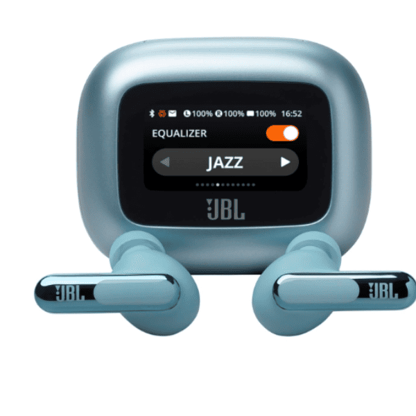 JBL New Launch Live Beam 3 TWS Hi Res Audio True ANC Earbuds Smart Case with Touch Display 48H Playtime Wireless Charging 6 Mic Multipoint Connection Ip55 Proof  Headphones App Personi Fi 3.0  Silver