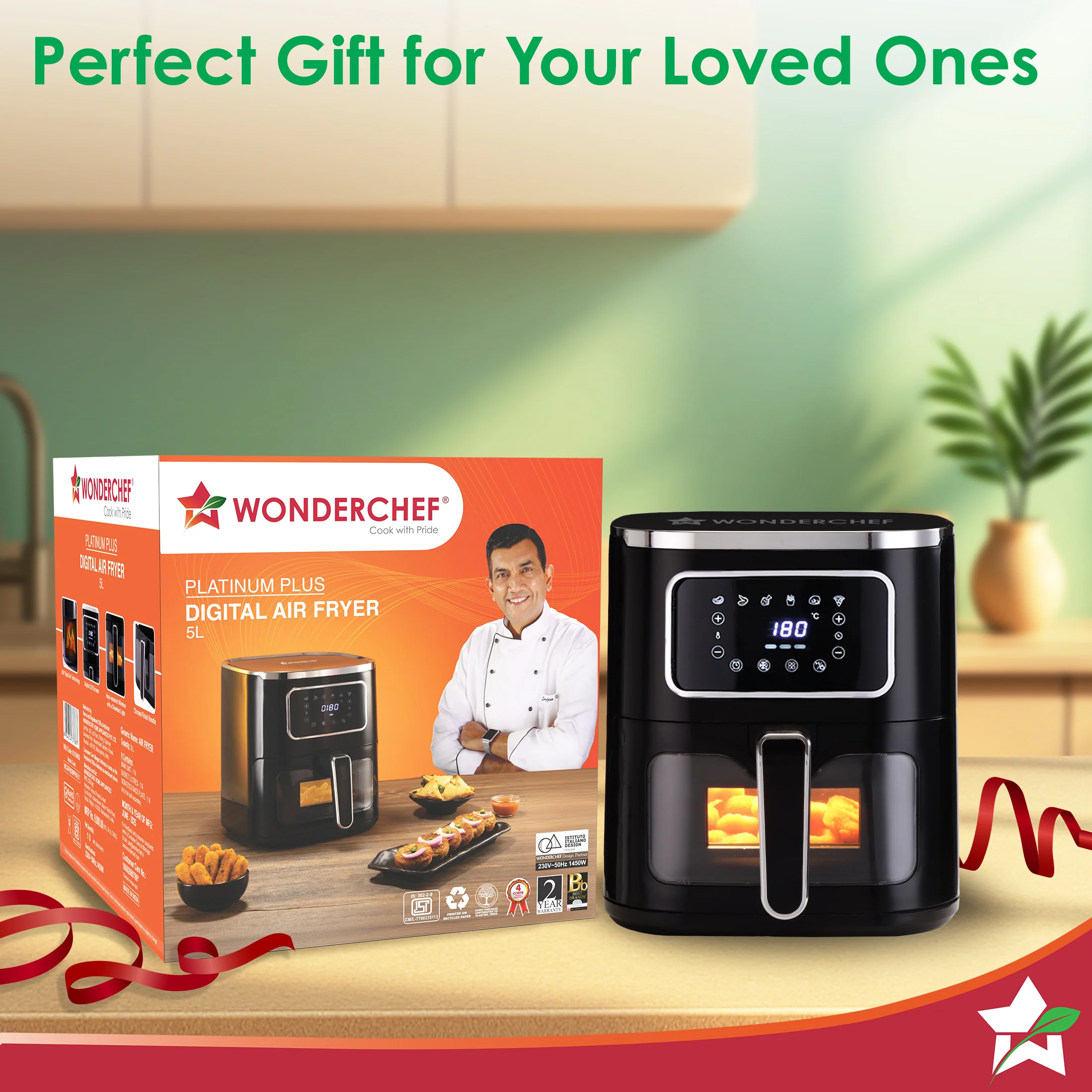 Platinum Plus Digital Air Fryer | 5L With Window & Light