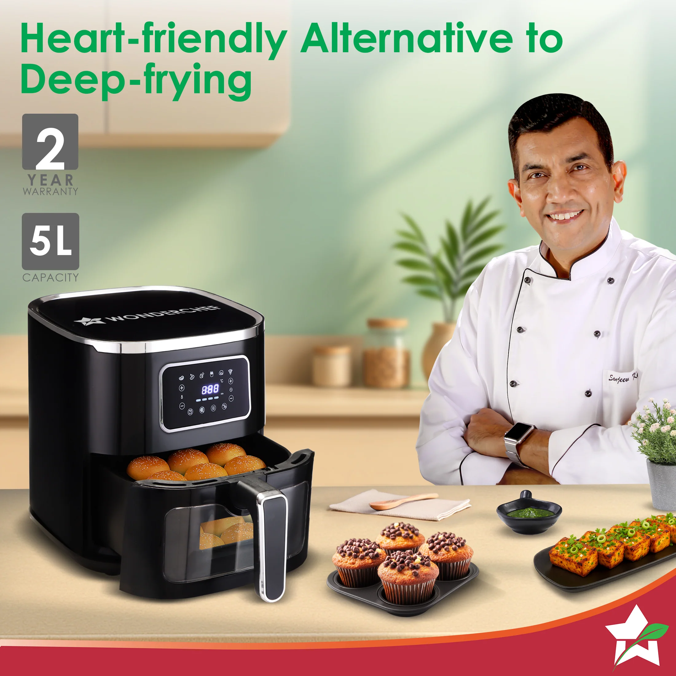 Platinum Plus Digital Air Fryer | 5L With Window & Light - Image 2