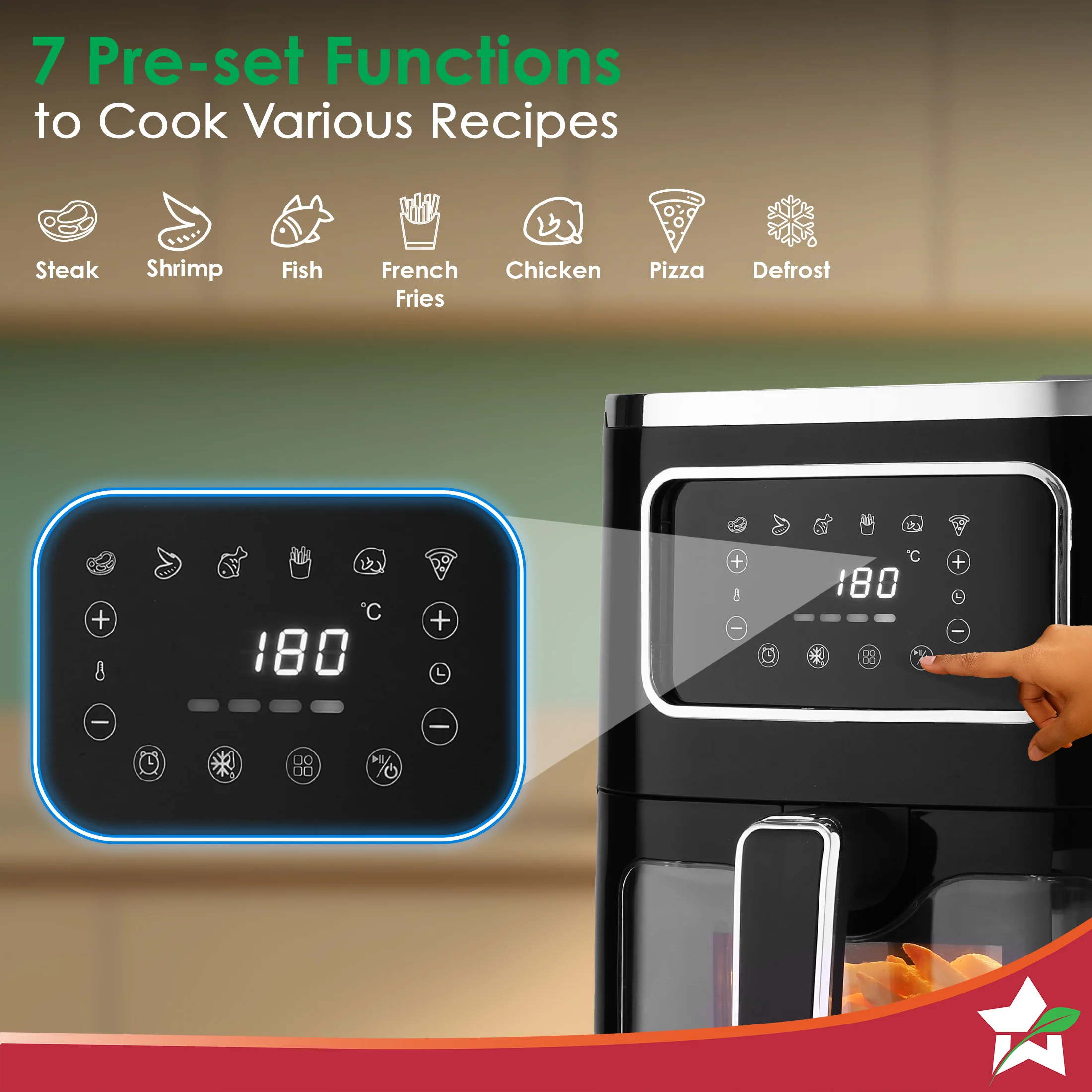 Platinum Plus Digital Air Fryer | 5L With Window & Light - Image 5