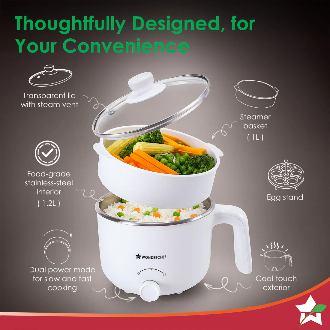 Luxe Multi Cook Kettle | Dual Power Modes - Image 5