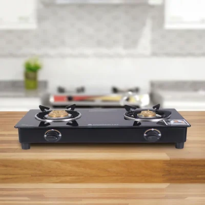 Ultima 2 Burner Manual Glass Gas Stove | 6mm Toughened Glass Gas Stove