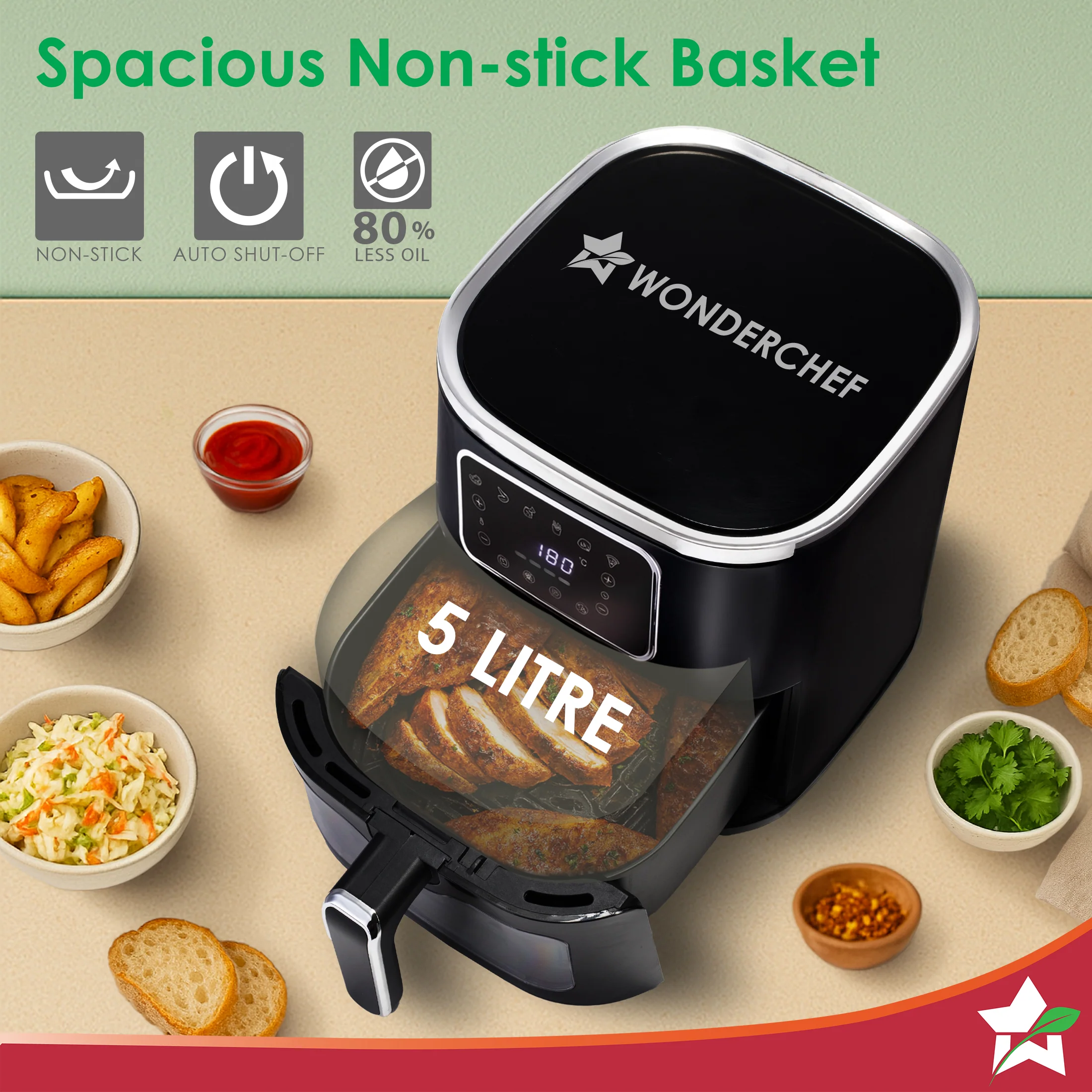 Platinum Plus Digital Air Fryer | 5L With Window & Light - Image 7