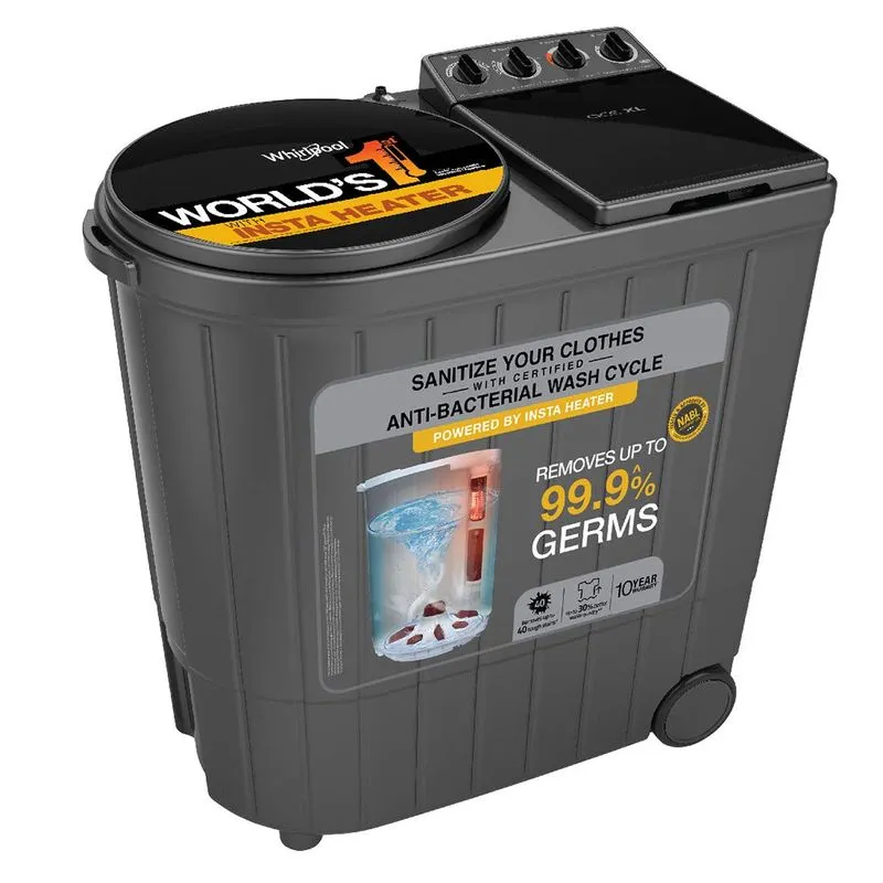 Whirlpool Ace XL 10.5 Kg Semi Automatic Washing Machine with In-Built Heater Technology – Grey - Image 7