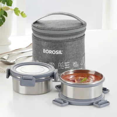 Slate Round Stainless Steel Lunchbox