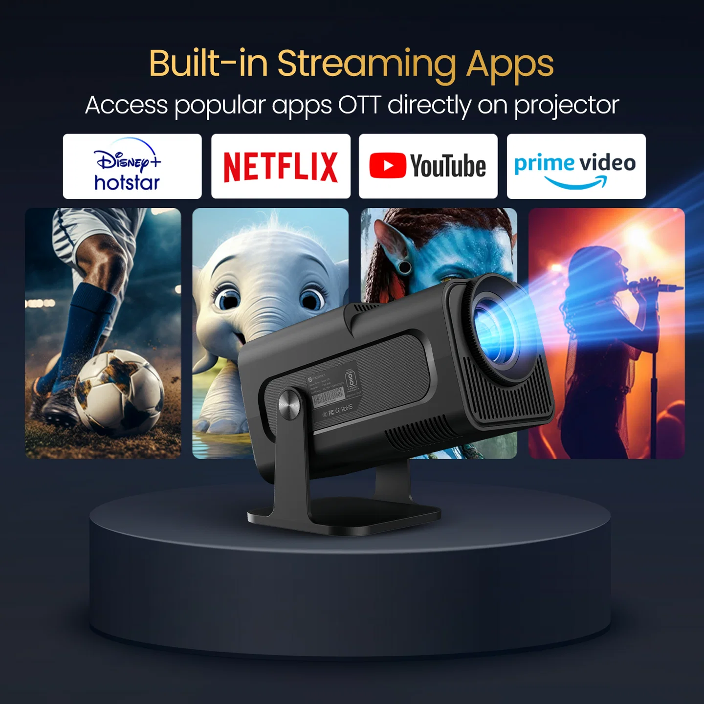 Portronics Beem 470 Smart LED Projector | Android 11 | 1080p Full HD | 4500 Lumens - Image 6