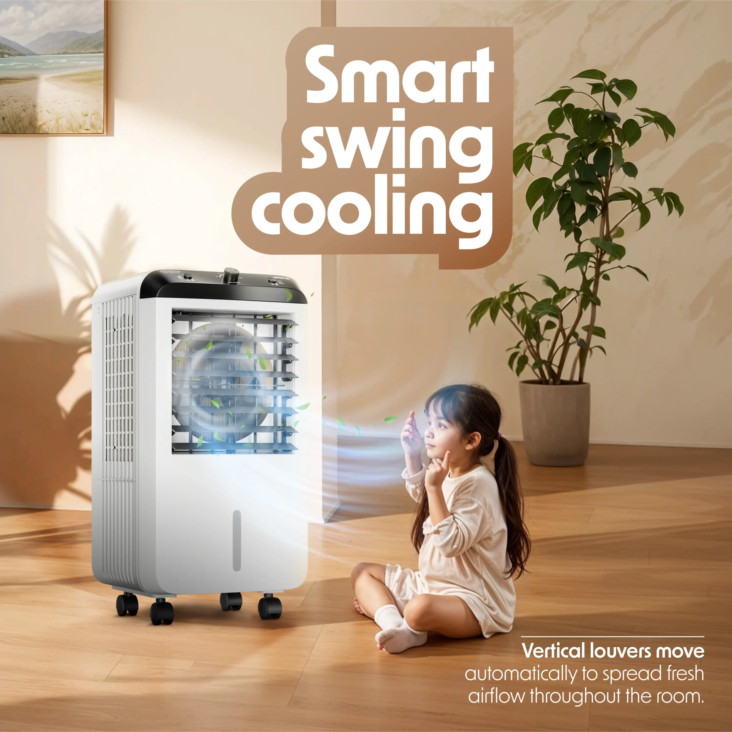 Cellecor Airgo CE 25L Air Cooler – White & Black - Image 3