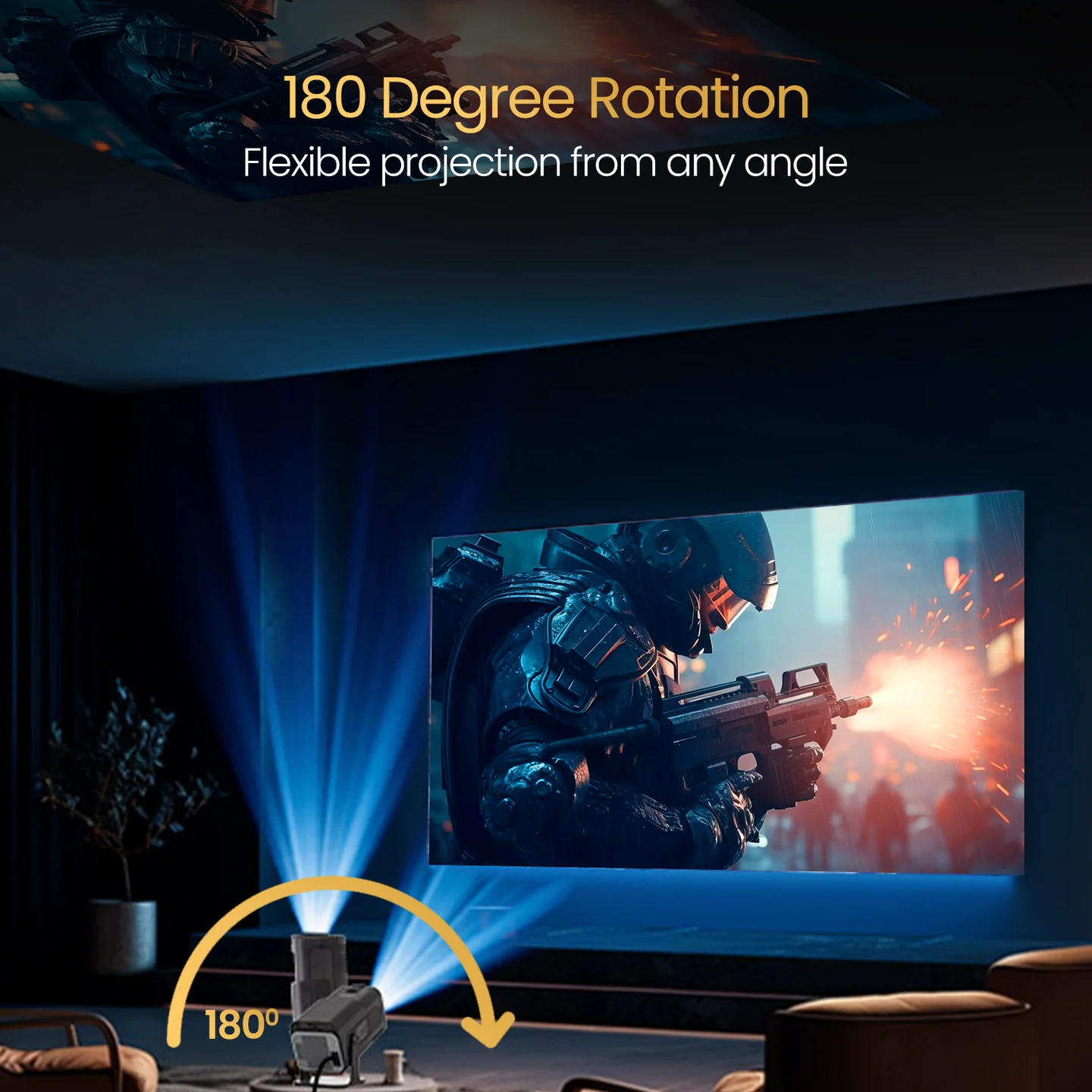 Portronics Beem 470 Smart LED Projector | Android 11 | 1080p Full HD | 4500 Lumens - Image 4