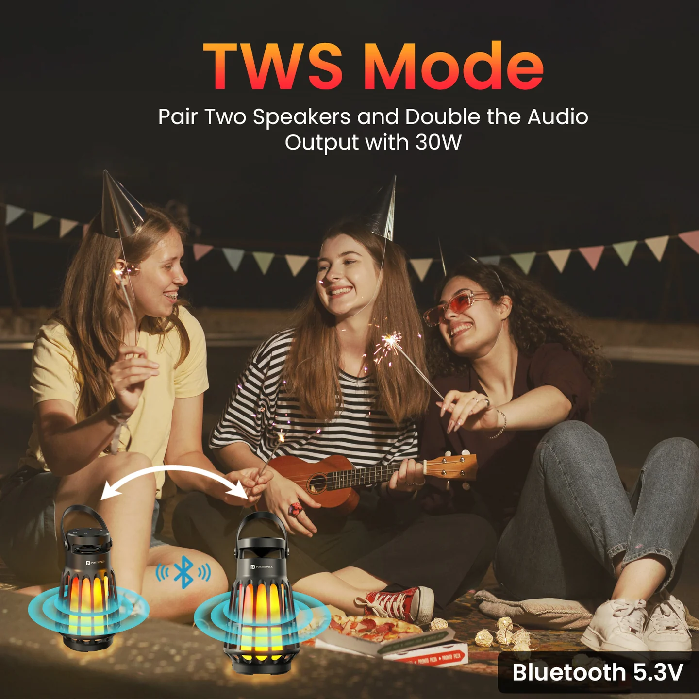 Portronics Dash 6 15W Bluetooth Speaker with LED Flame Light - Image 8