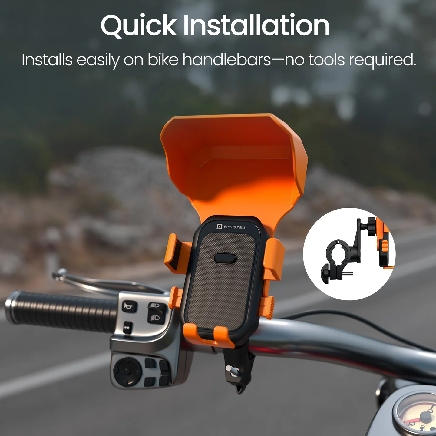 Portronics Mobike 4 Plus 360° Rotatable Bike Mobile Holder - Image 4