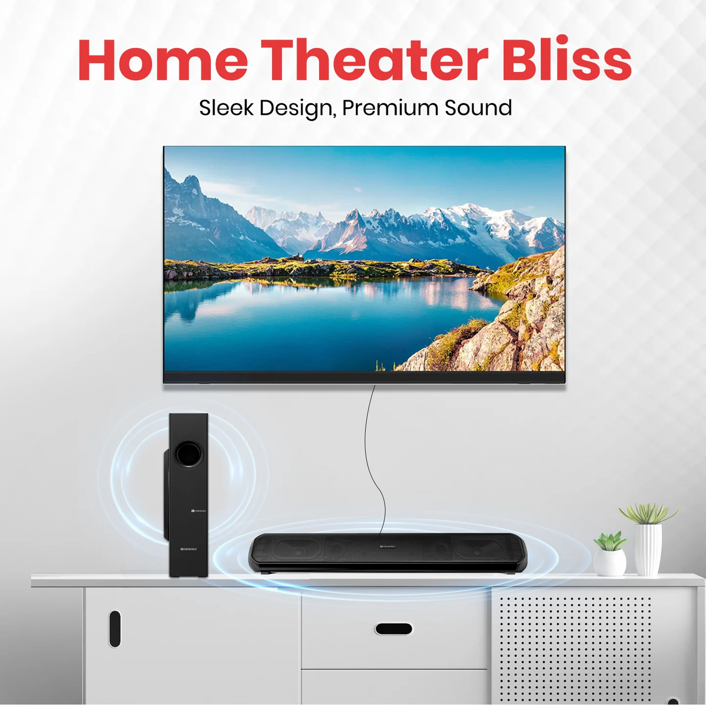 Portronics Pure Sound Pro X 2.1 Channel Soundbar with Wired Subwoofer - Image 8