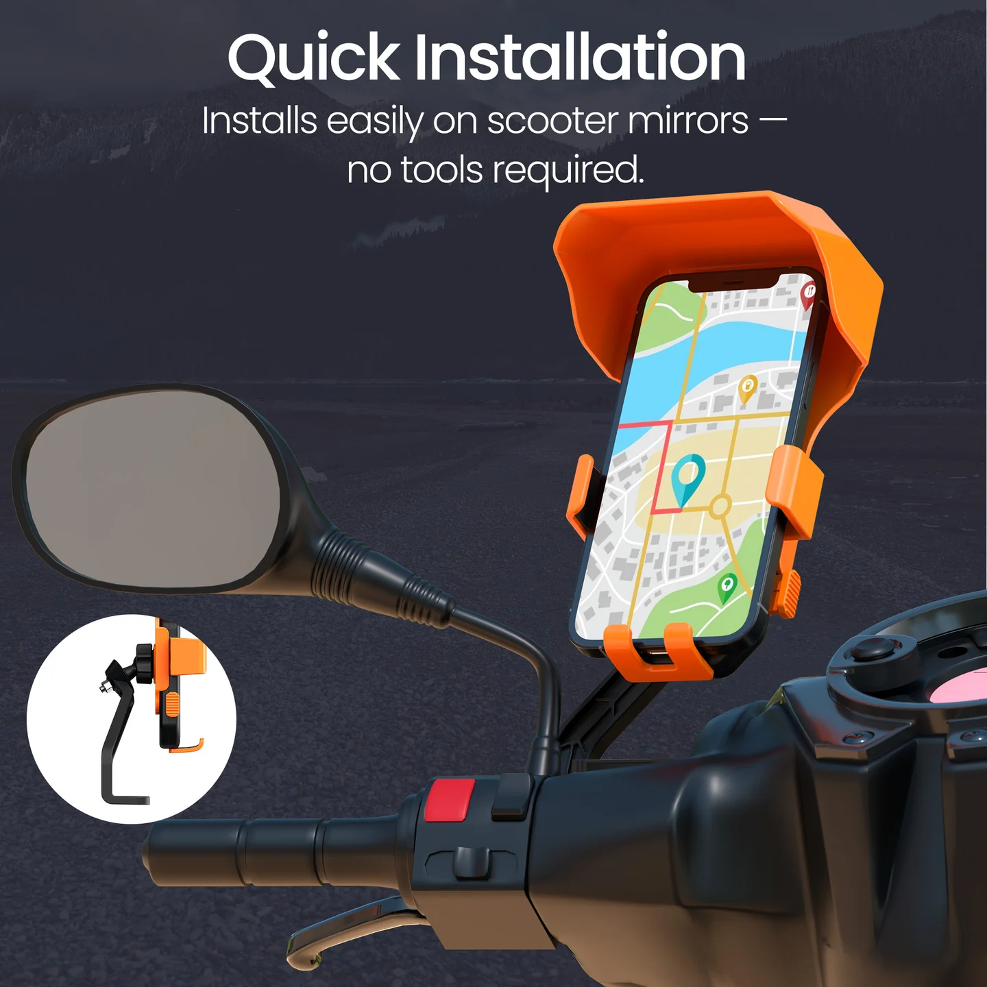 Portronics Mobike 5 Plus Mirror Mount Mobile Holder - Image 4