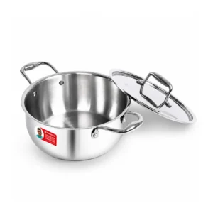 Wonderchef Premium Tri-Ply Stainless-Steel Casserole with Lid – 28 cm, 6.2 L