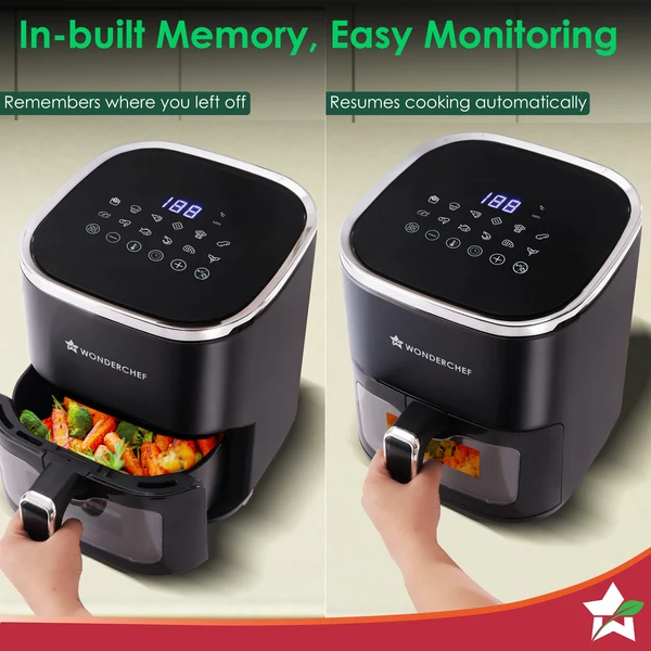Wonderchef Evita 5L Digital Air Fryer – 1350W, Black - Image 7