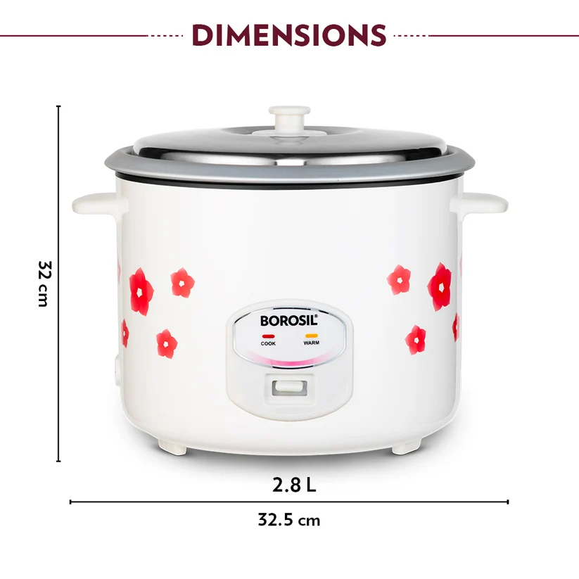 Borosil Pronto Dual Electric Rice Cooker 2.8L – 1000W - Image 7