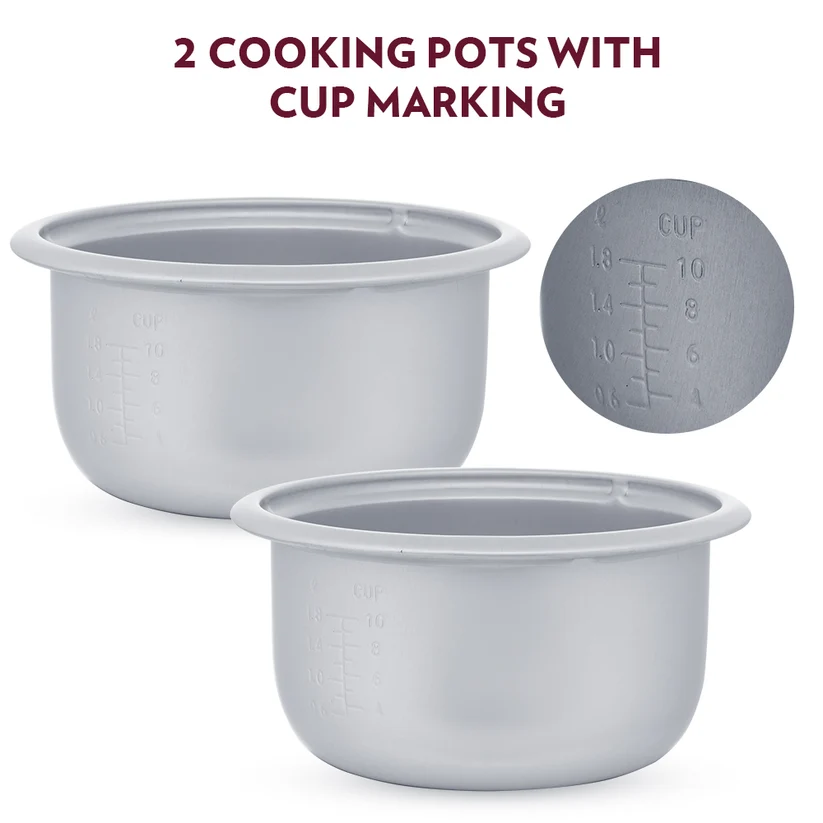 Borosil Pronto Dual Electric Rice Cooker 2.8L – 1000W - Image 8