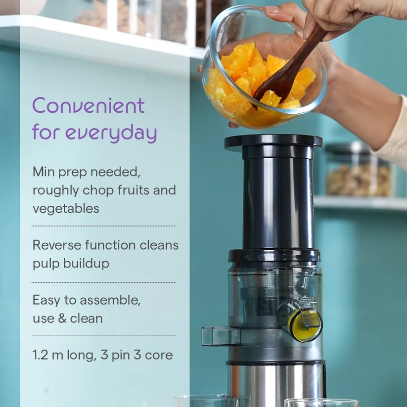 Borosil Juicewell Cold Press Slow Juicer – 100W - Image 9