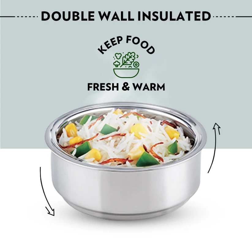 Borosil Carryfresh Round Stainless Steel Lunchbox – Set of 2, Large - Image 6