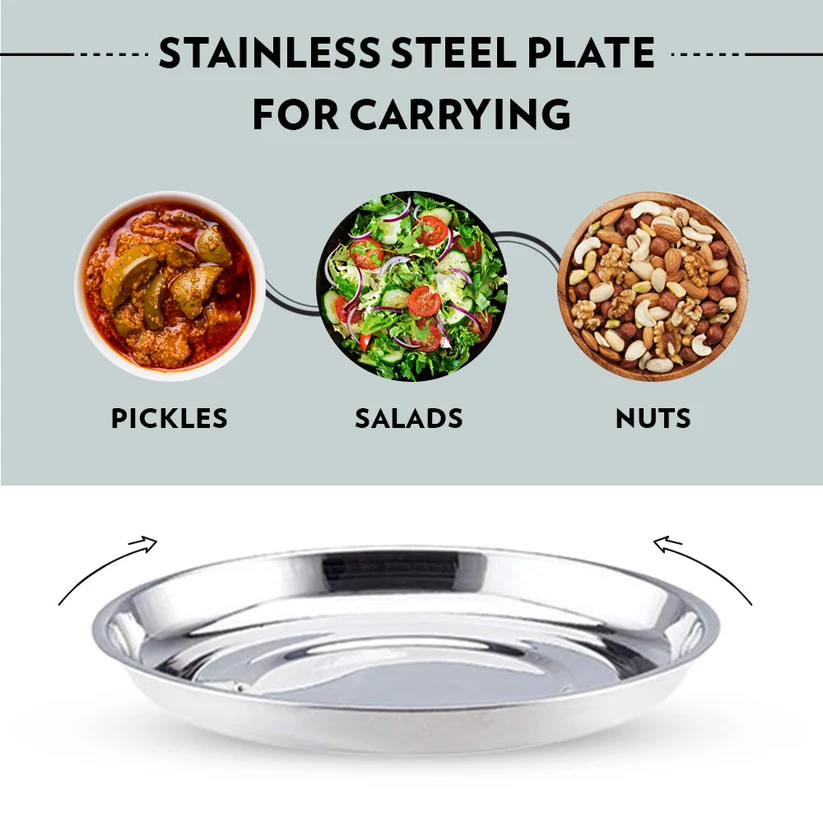 Borosil Carryfresh Round Stainless Steel Lunchbox – Set of 2, Large - Image 7