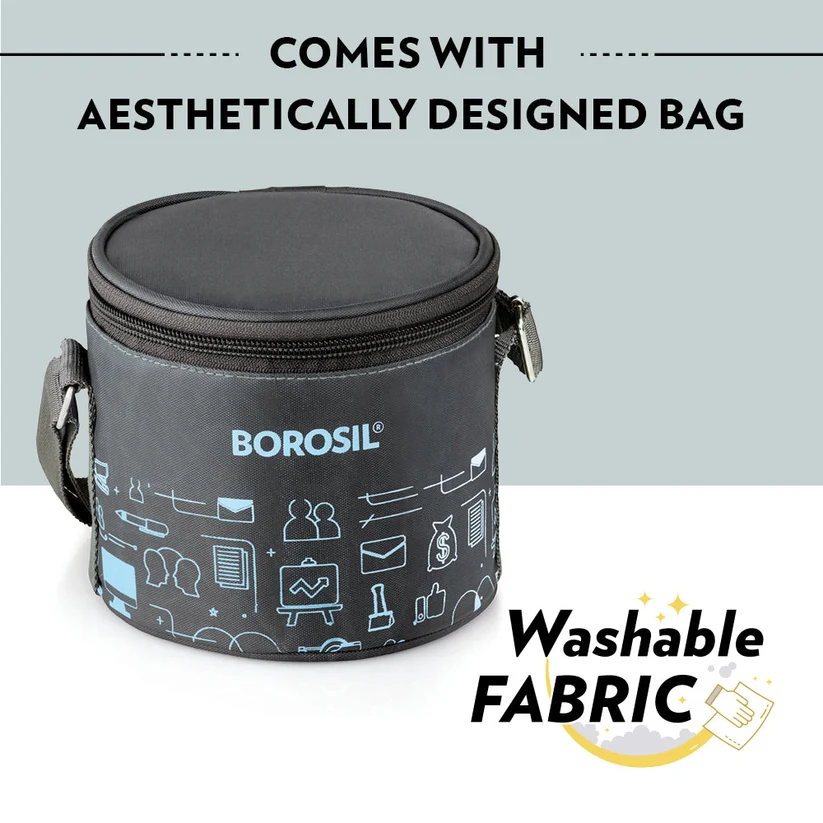Borosil Carryfresh Round Stainless Steel Lunchbox – Set of 2, Large - Image 8