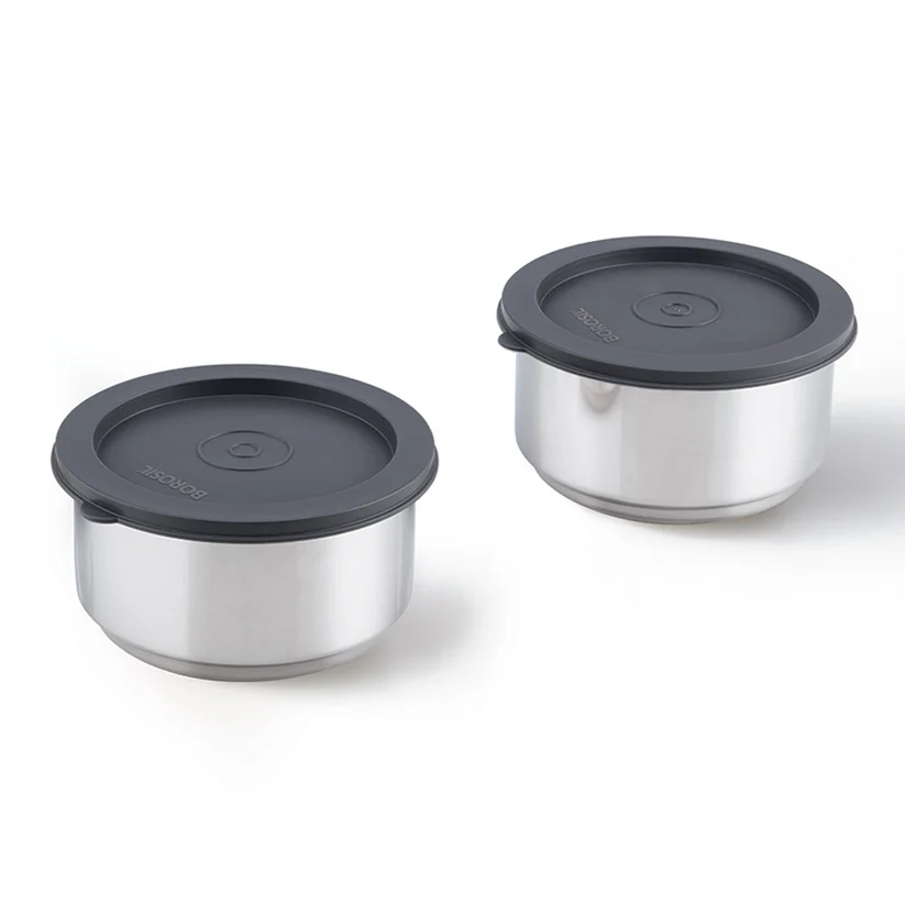 Borosil Carryfresh Round Stainless Steel Lunchbox – Set of 2, Large - Image 10