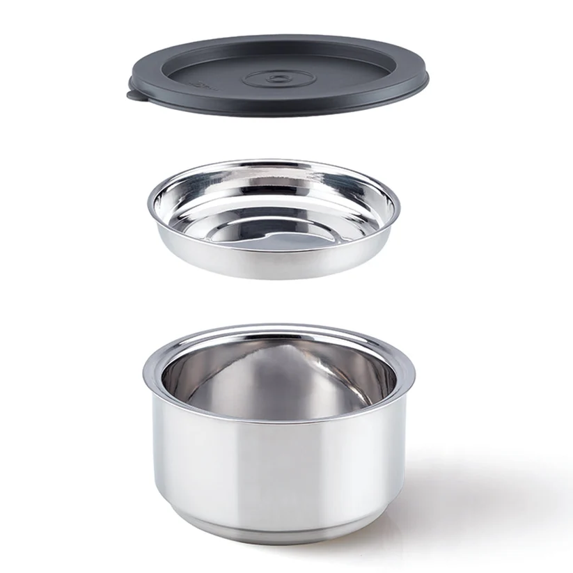 Borosil Carryfresh Round Stainless Steel Lunchbox – Set of 2, Large - Image 11