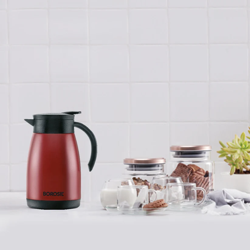 Double Wall Tea Pot, Red - Image 3