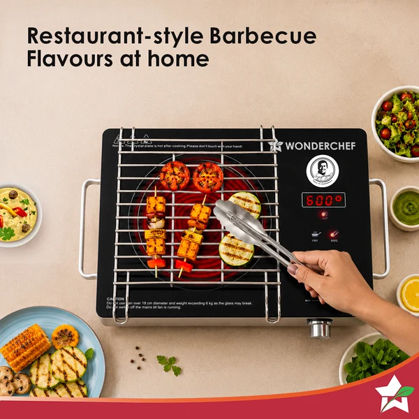 Wonderchef Evita Neo Infrared Electric Cooktop – 2200W with BBQ Grill - Image 8