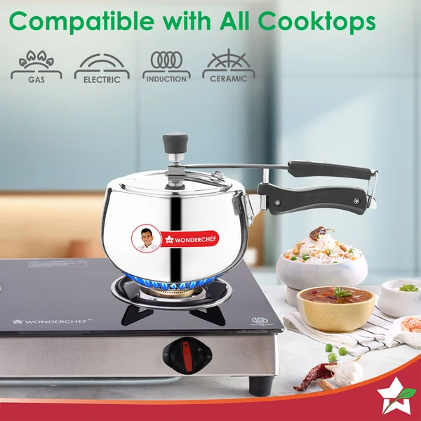 Wonderchef Nigella Triply Stainless Steel Inner Lid Pressure Cooker – 2L - Image 5