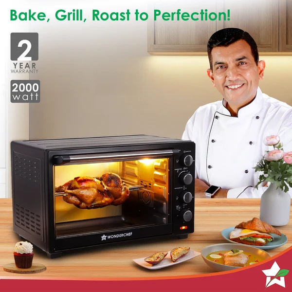 Wonderchef Oven Toaster Griller (OTG) 48 Litres, Black with Rotisserie - Image 2