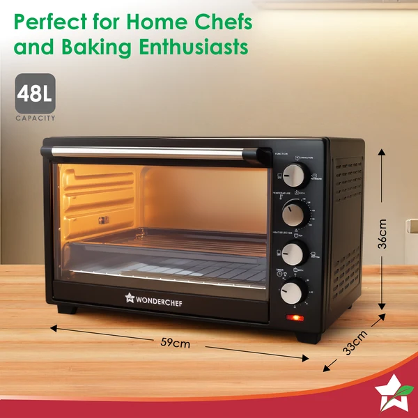 Wonderchef Oven Toaster Griller (OTG) 48 Litres, Black with Rotisserie - Image 3