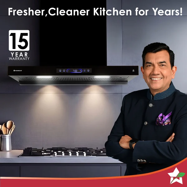 The Wonderchef Ultra Sleek 90cm Filterless Auto-clean Kitchen Chimney - Image 3