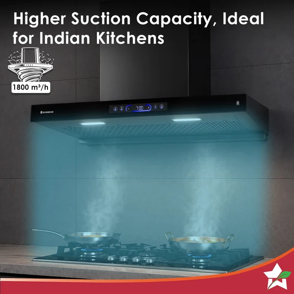The Wonderchef Ultra Sleek 90cm Filterless Auto-clean Kitchen Chimney - Image 4