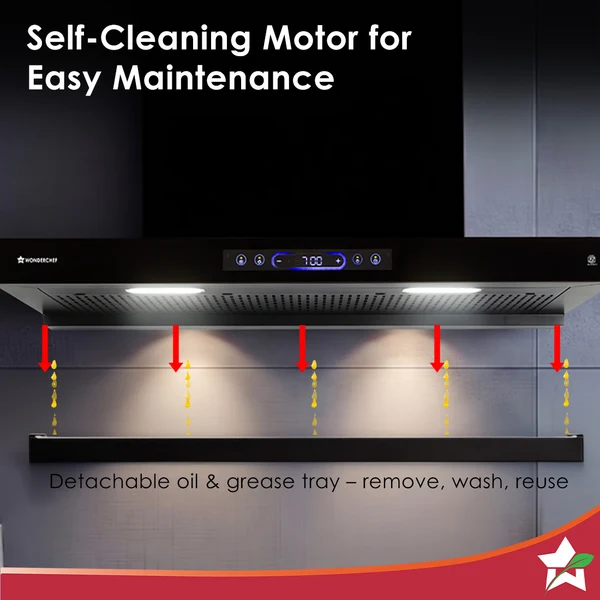 The Wonderchef Ultra Sleek 90cm Filterless Auto-clean Kitchen Chimney - Image 6