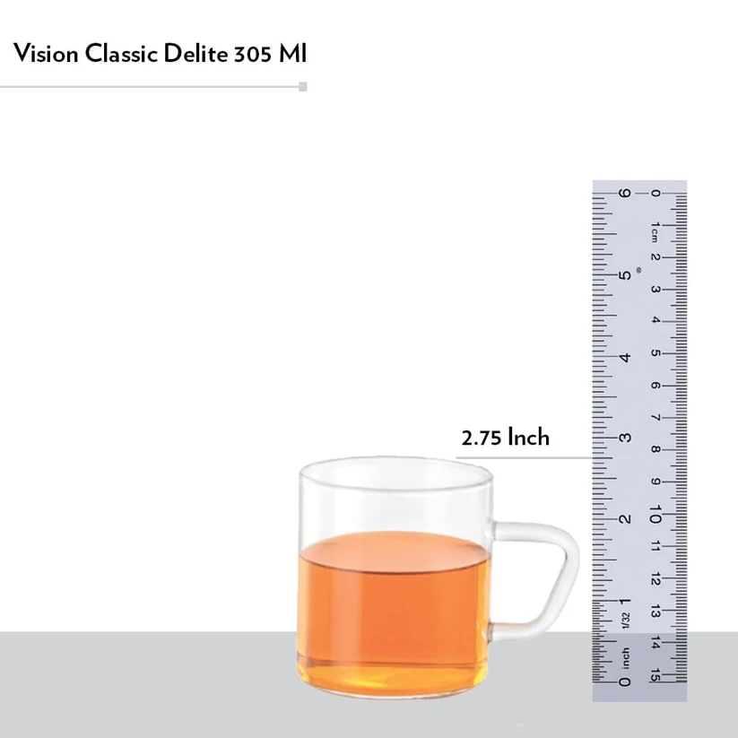 Borosil Vision Classic Delite Mug Set – 305 ml, Set of 4 - Image 6