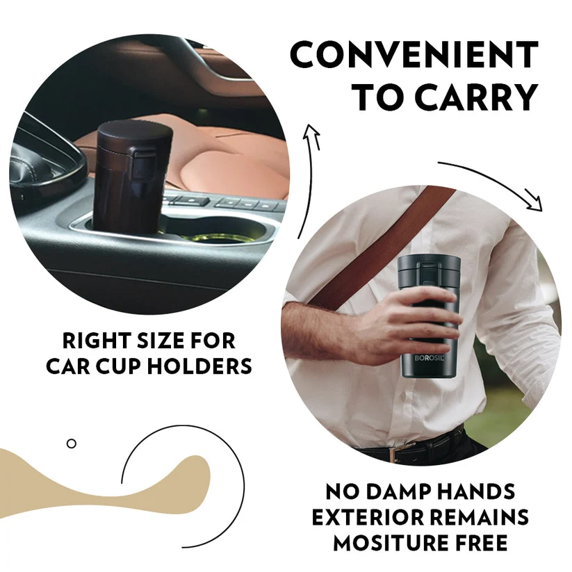 Borosil Coffeemate Insulated Mug – Black - Image 6