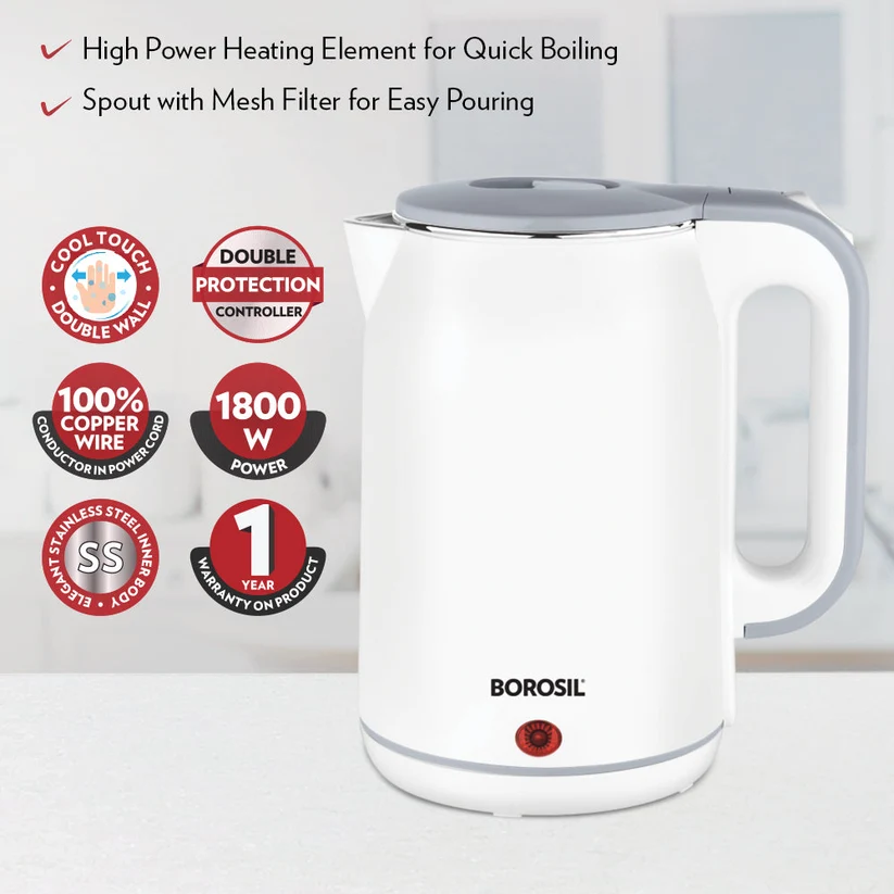 Borosil Cooltouch Electric Kettle 1.8L – 1800W - Image 3