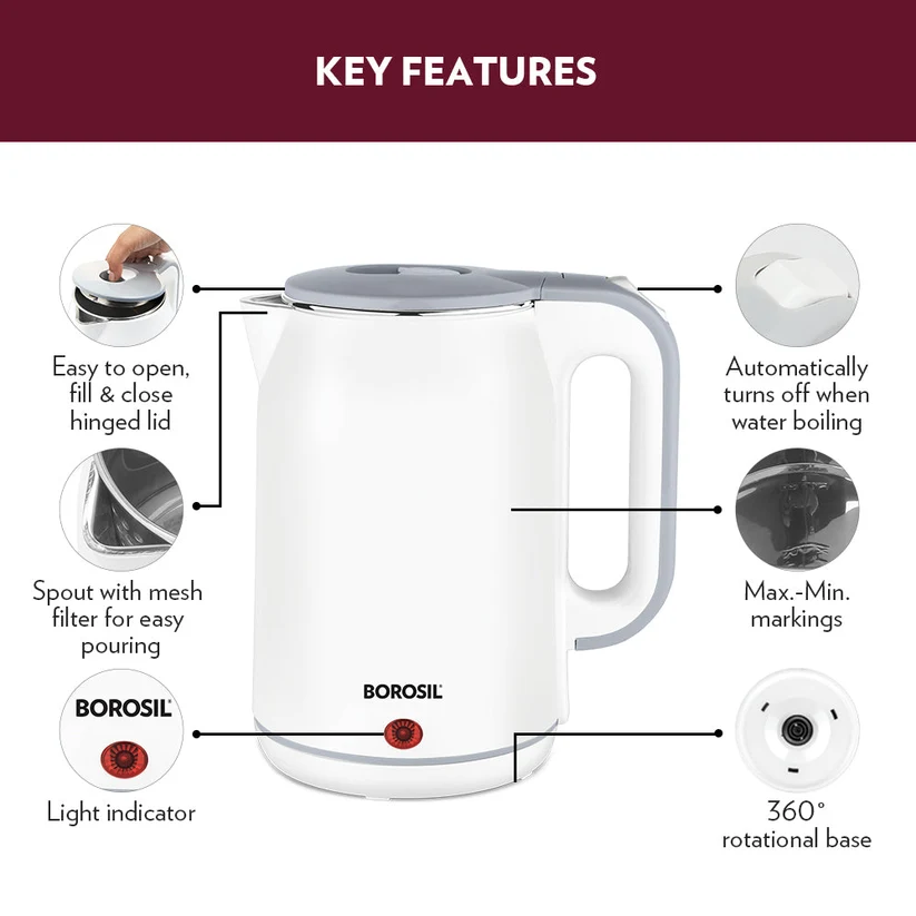 Borosil Cooltouch Electric Kettle 1.8L – 1800W - Image 5
